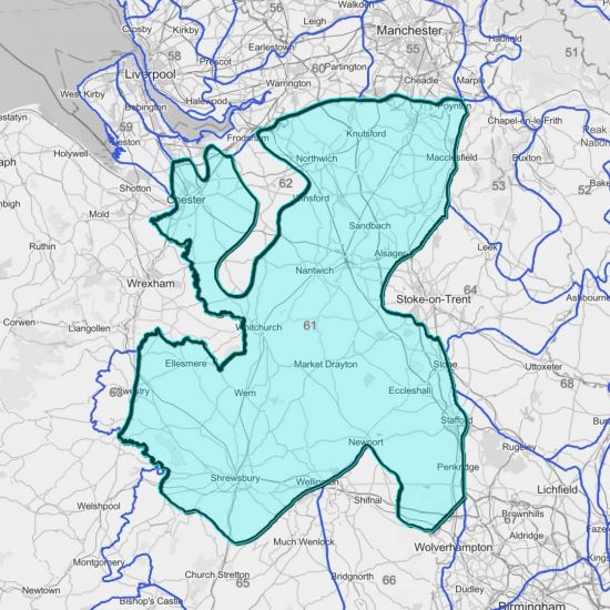 Map indicating national character areas