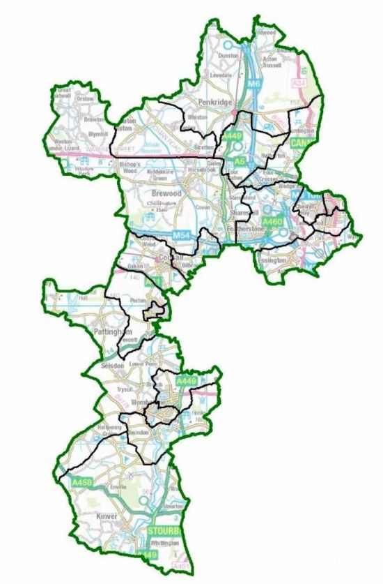 South Staffordshire LPA map